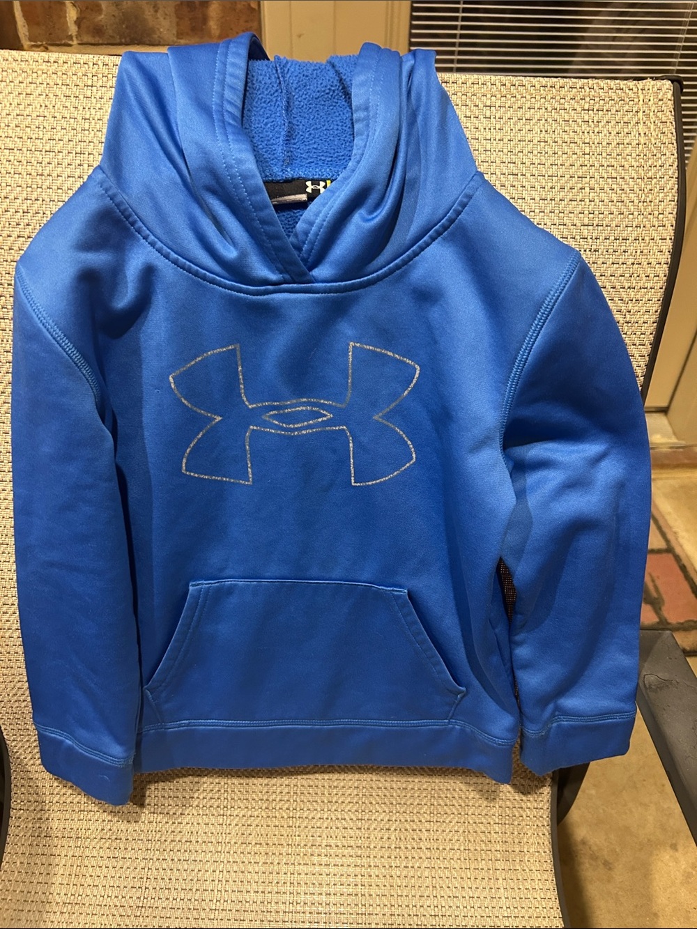 Under Armour Boys Blue Pullover Hoodie with Logo